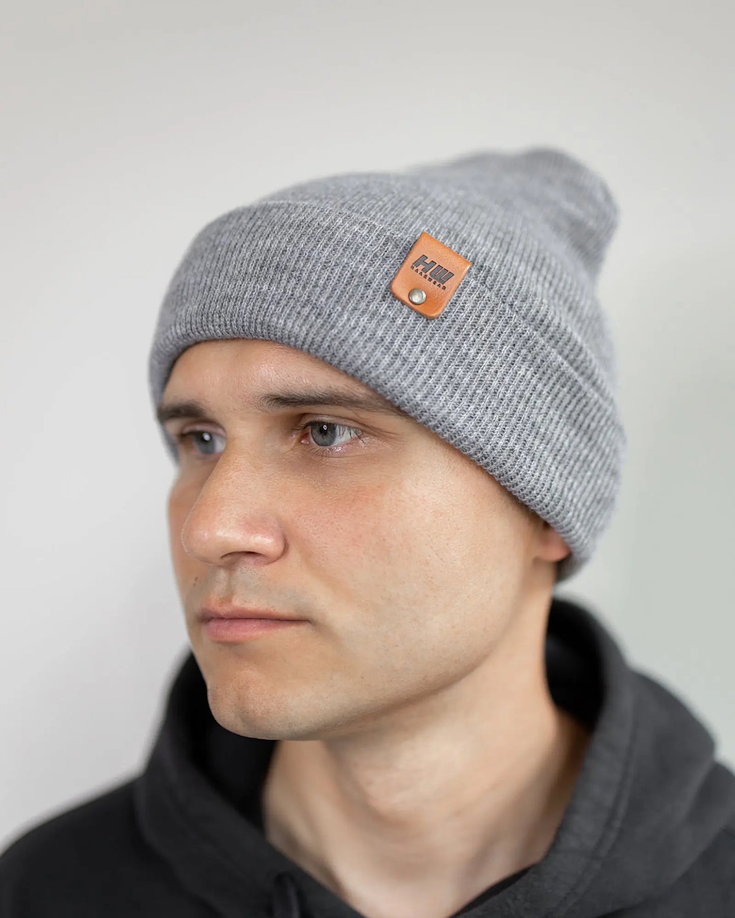 HAAKWEAR Knit Cuffed Classic Beanie / Hat - Koala Gray, Made in USA