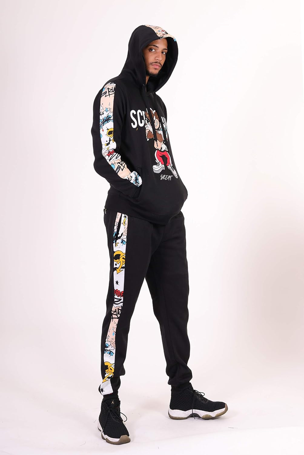 Mens Urban Hip Hop Premium Fleece Hoodie - Modern Pullover NYC Street Fashion Urbanwear Hooded Sweatshirt
