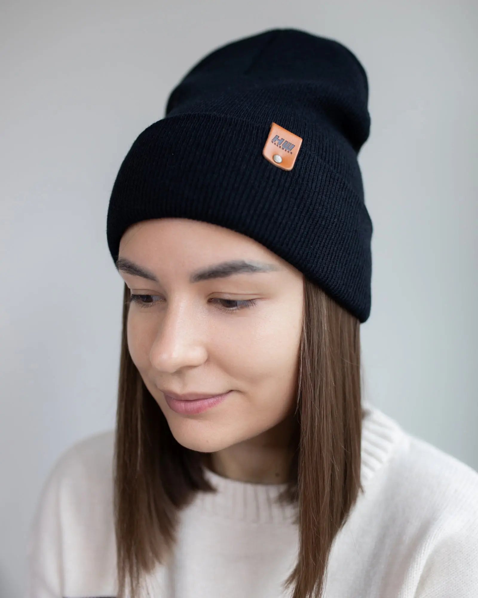 HAAKWEAR Knit Cuffed Classic Beanie / Hat - Midnight Black, Made in USA