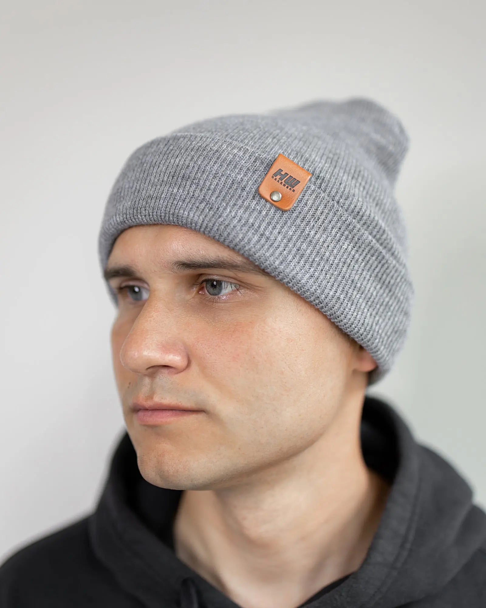 HAAKWEAR Knit Cuffed Classic Beanie / Hat - Koala Gray, Made in USA