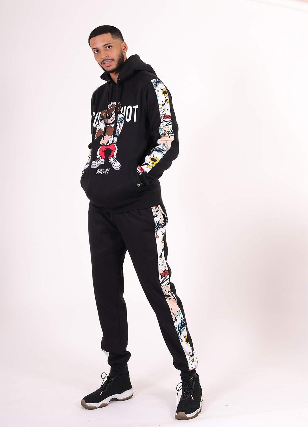 Mens Urban Hip Hop Premium Fleece Hoodie - Modern Pullover NYC Street Fashion Urbanwear Hooded Sweatshirt