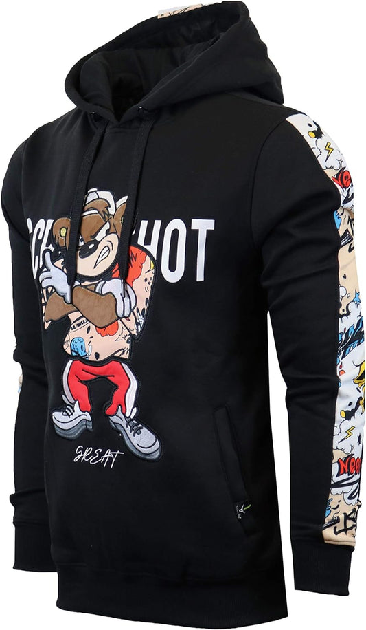 Mens Urban Hip Hop Premium Fleece Hoodie - Modern Pullover NYC Street Fashion Urbanwear Hooded Sweatshirt