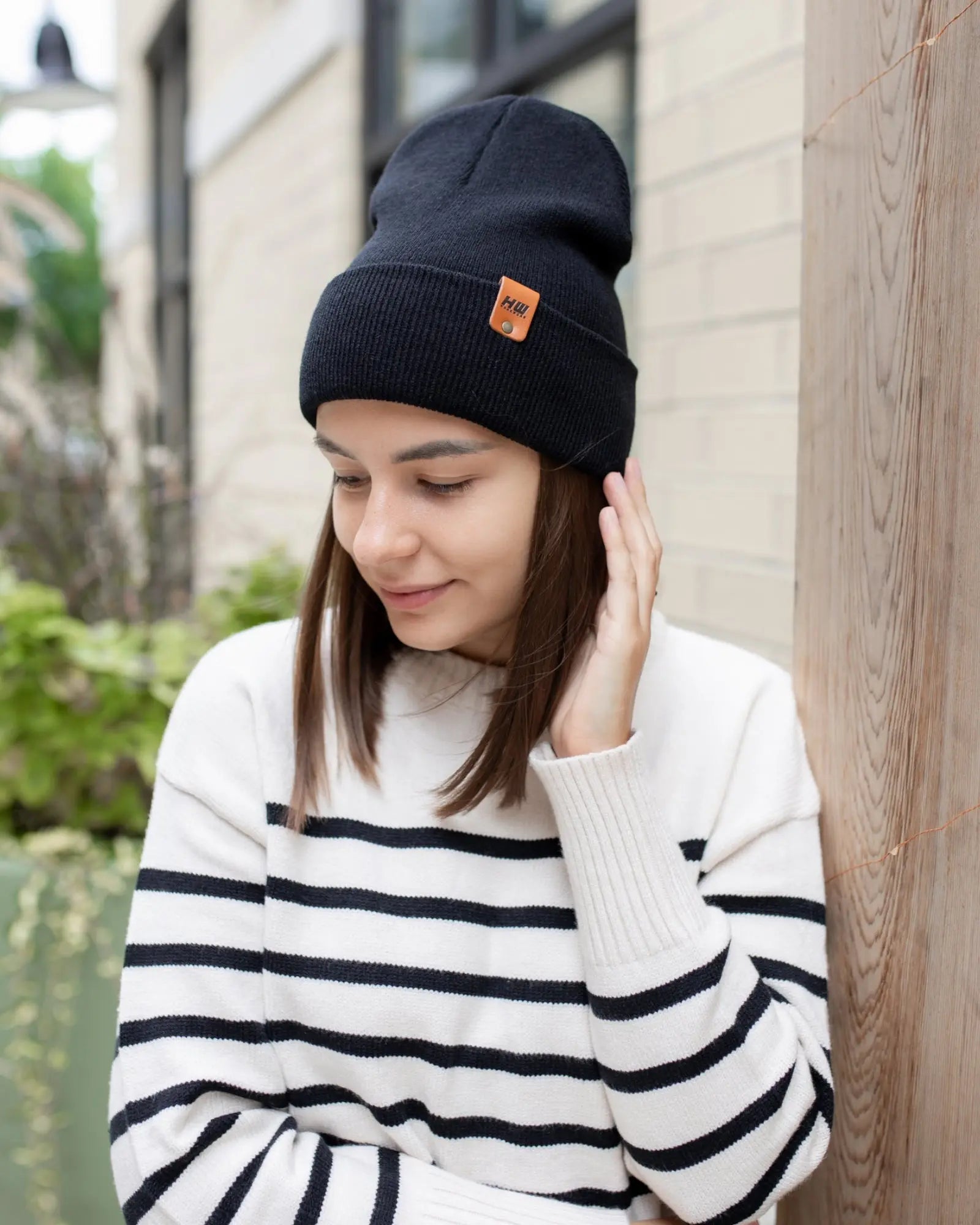 HAAKWEAR Knit Cuffed Classic Beanie / Hat - Midnight Black, Made in USA