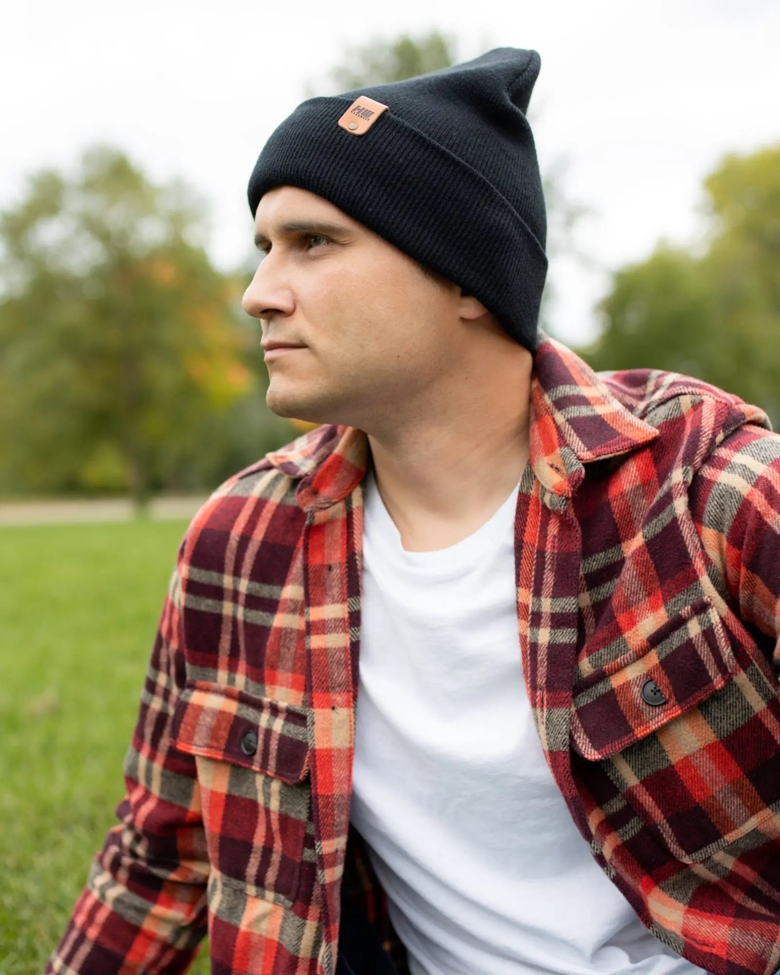 HAAKWEAR Knit Cuffed Classic Beanie / Hat - Midnight Black, Made in USA