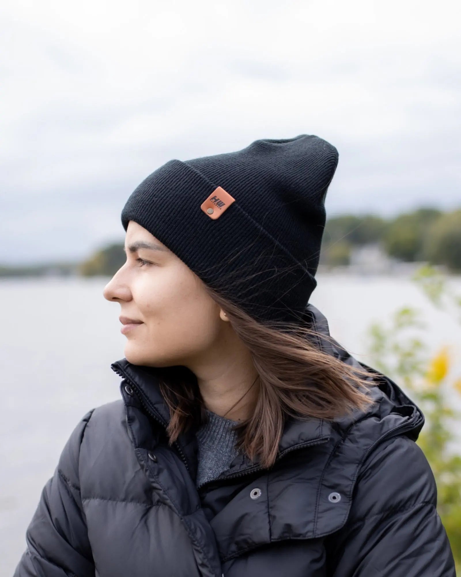 HAAKWEAR Knit Cuffed Classic Beanie / Hat - Midnight Black, Made in USA